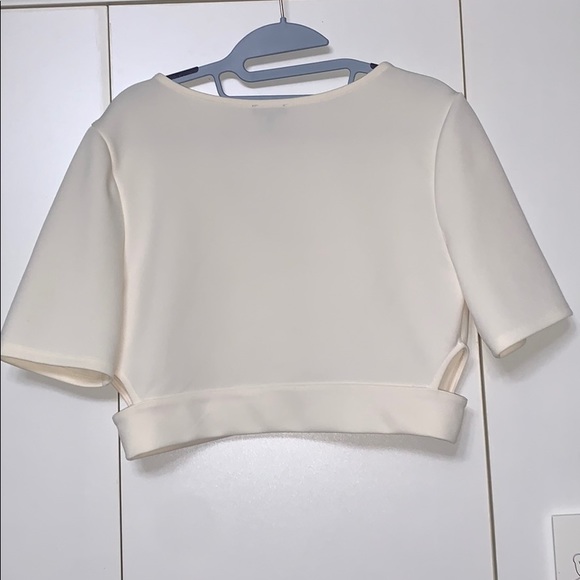 Express ivory scuba crop top size L - Picture 4 of 4